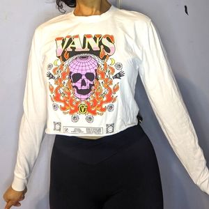 Vans skull long sleeve crop tee
